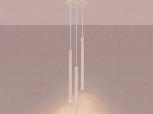 Miniaturka 6 - Lampa wisząca ARCANA 3P beżowa z zapalonym światłem