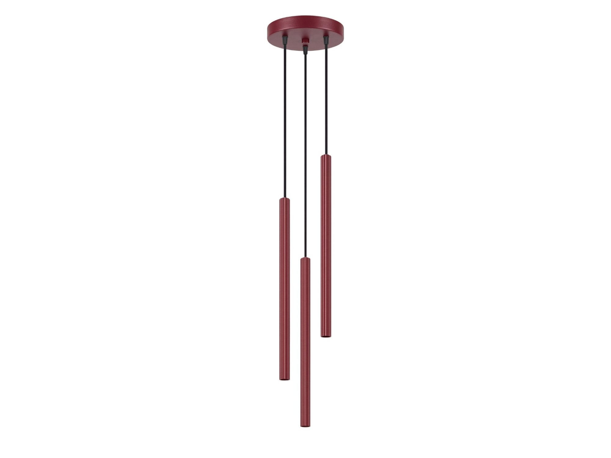 Lampa wisząca ARCANA 3P burgund na białym tle