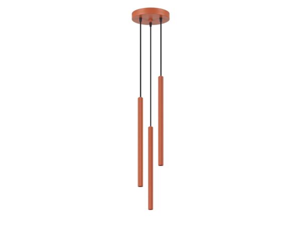 Lampa wisząca ARCANA 3P ochra czerwona na białym tle