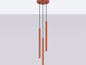 Miniaturka 1 - Lampa wisząca ARCANA 3P ochra czerwona zawieszona przy jasnej ścianie