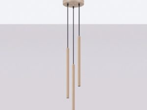 Miniaturka 1 - Lampa wisząca ARCANA 3P taupe zawieszona przy jasnej ścianie