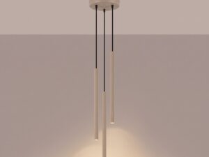 Miniaturka 6 - Lampa wisząca ARCANA 3P taupe z zapalonym światłem