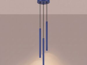 Miniaturka 6 - Lampa wisząca ARCANA 3P ultramaryna z zapalonym światłem