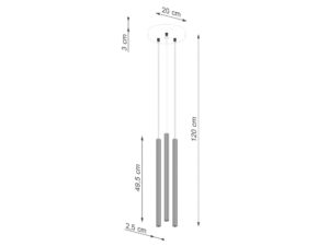 Miniaturka 5 - Lampa wisząca ARCANA 3P ultramaryna – rysunek wymiarowy