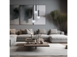 Miniaturka 3 - Czarna trzypunktowa lampa wisząca Arelano we wnętrzu