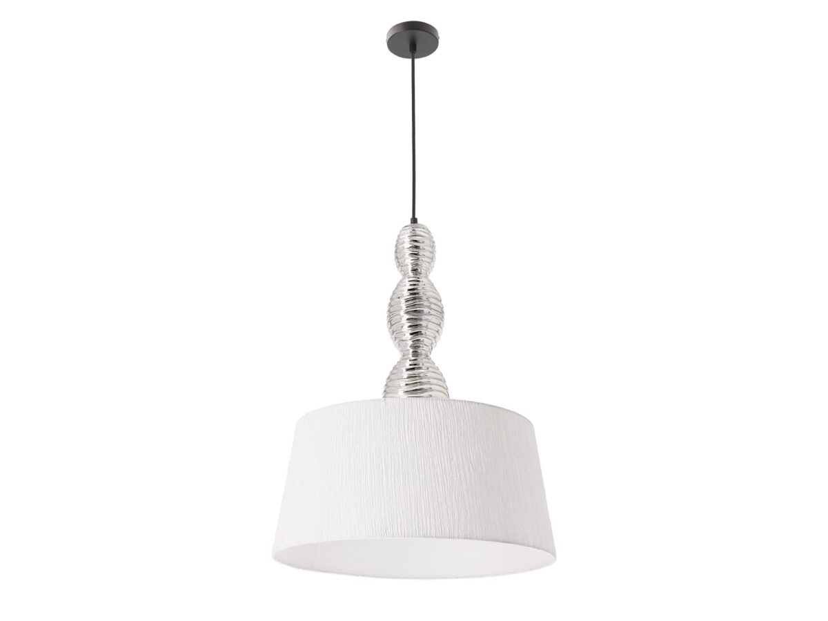 Lampa wisząca Aremena z białym abażurem 45 cm