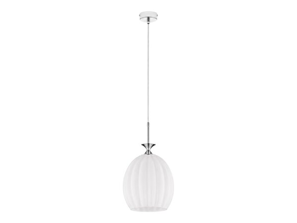 Lampa wisząca Aria z białym szklanym kloszem na białym tle