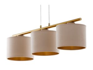 Miniaturka 4 - Lampa wisząca Ariel 3 z trzema beżowymi abażurami z innej perspektywy
