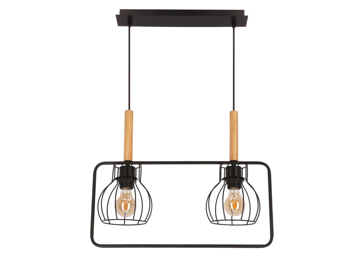 Lampa wisząca Arilia 2-punktowa E27 50 cm czarna