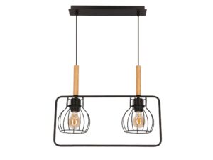 Miniaturka 2 - Lampa wisząca Arilia czarna z dwoma metalowymi ażurowymi kloszami