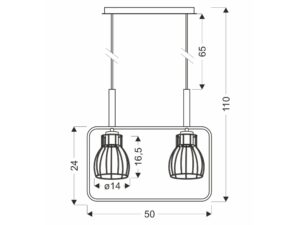 Miniaturka 1 - Lampa wisząca Arilia rysunek wymiarów dwóch kloszy