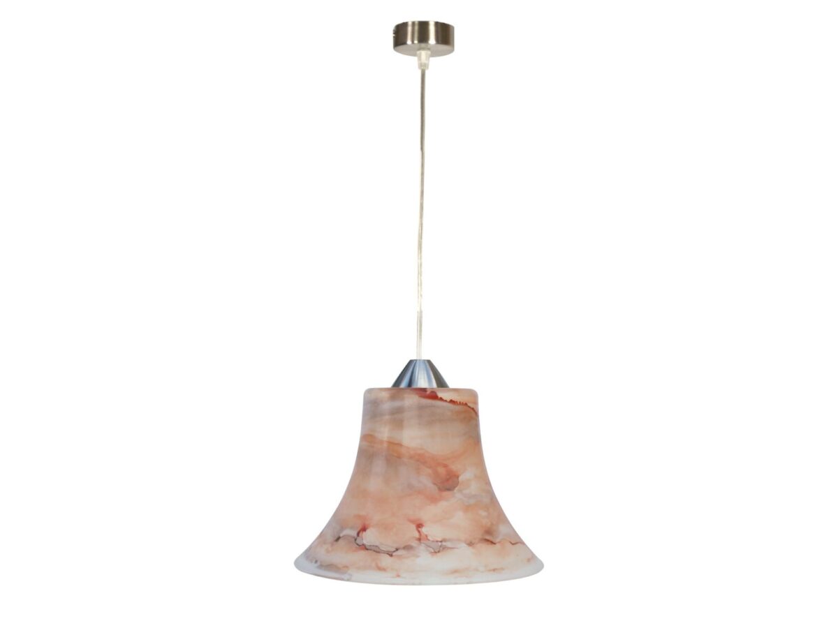 Lampa wisząca Arineta 25 cm różowy marmurkowy klosz