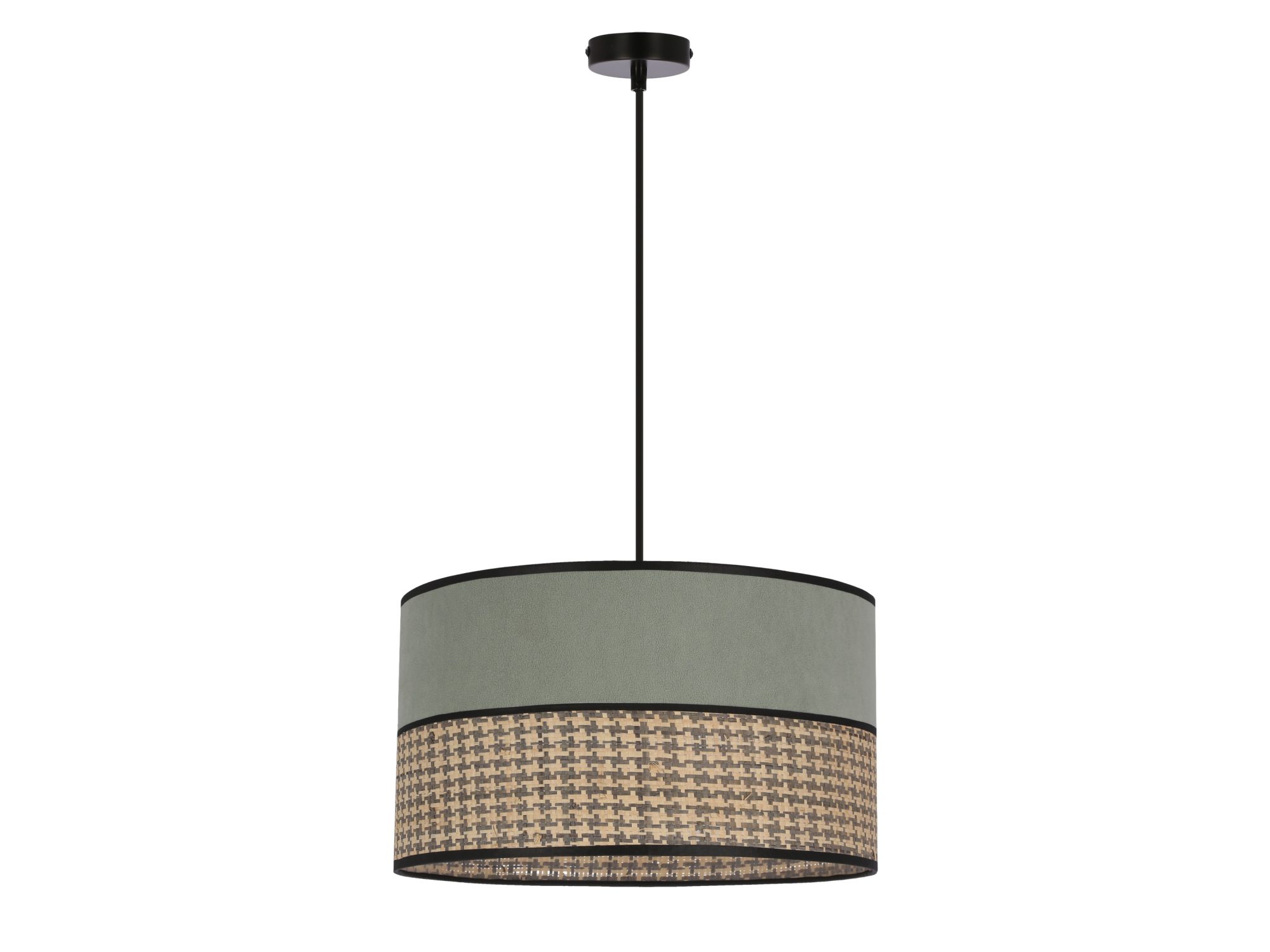 Lampa wisząca Aritia z dwukolorowym abażurem miętowym i beżowym