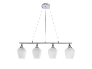 Miniaturka 2 - Lampa wisząca Aromora chromowana z czterema białymi kloszami