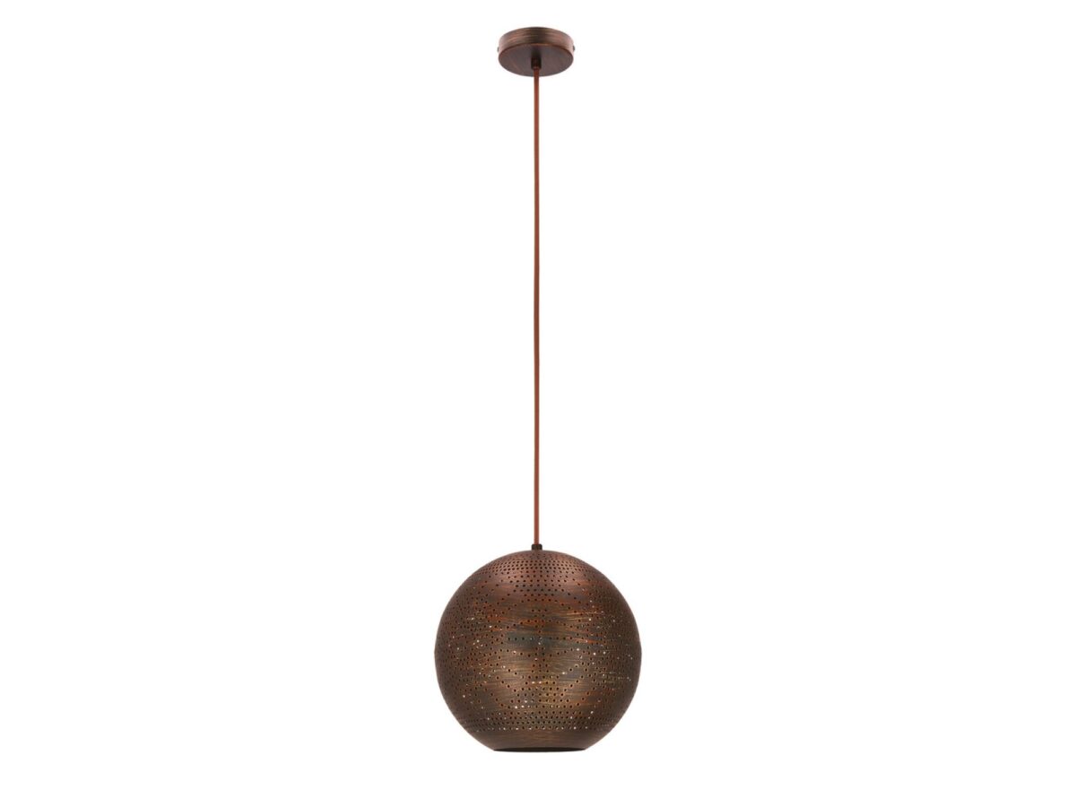 Lampa wisząca Arotio 25 cm – kula ażurowa brązowa