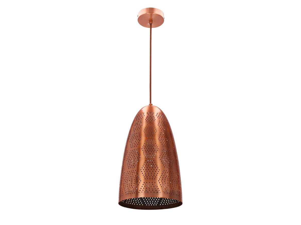 Lampa wisząca Arotio ażurowa miedziana 20 cm E27