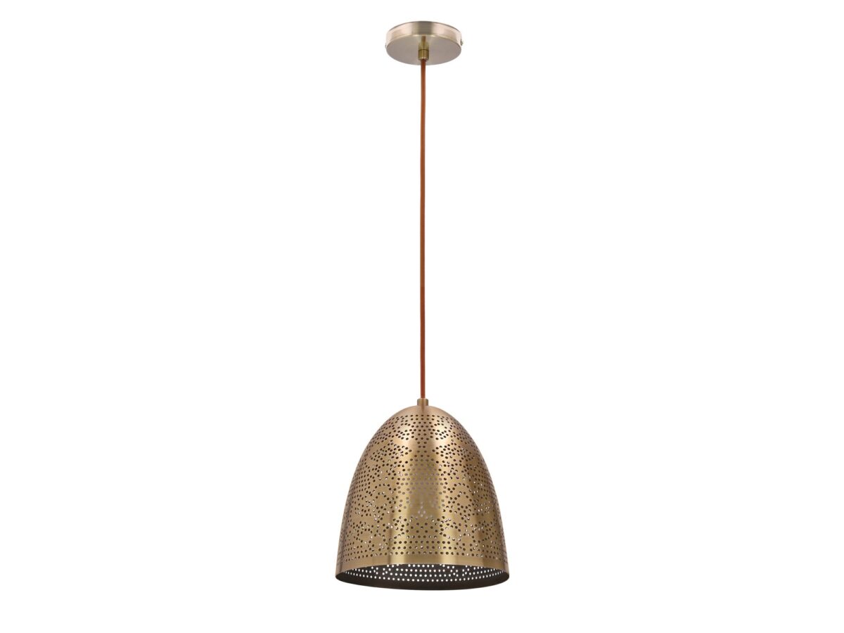 Lampa wisząca Arotio stożkowa ażurowa patyna 20 cm