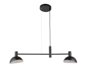Miniaturka 5 - Czarna lampa wisząca Artis 2 z dwoma półokrągłymi kloszami