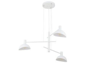 Miniaturka 9 - Lampa wisząca Artis 3 biała z trzema metalowymi kloszami na białym tle