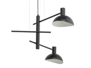 Miniaturka 3 - Lampa wisząca Artis 3 czarna zbliżenie na metalowe ramiona i klosze