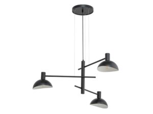 Miniaturka 2 - Lampa wisząca Artis 3 czarna z trzema kloszami na białym tle