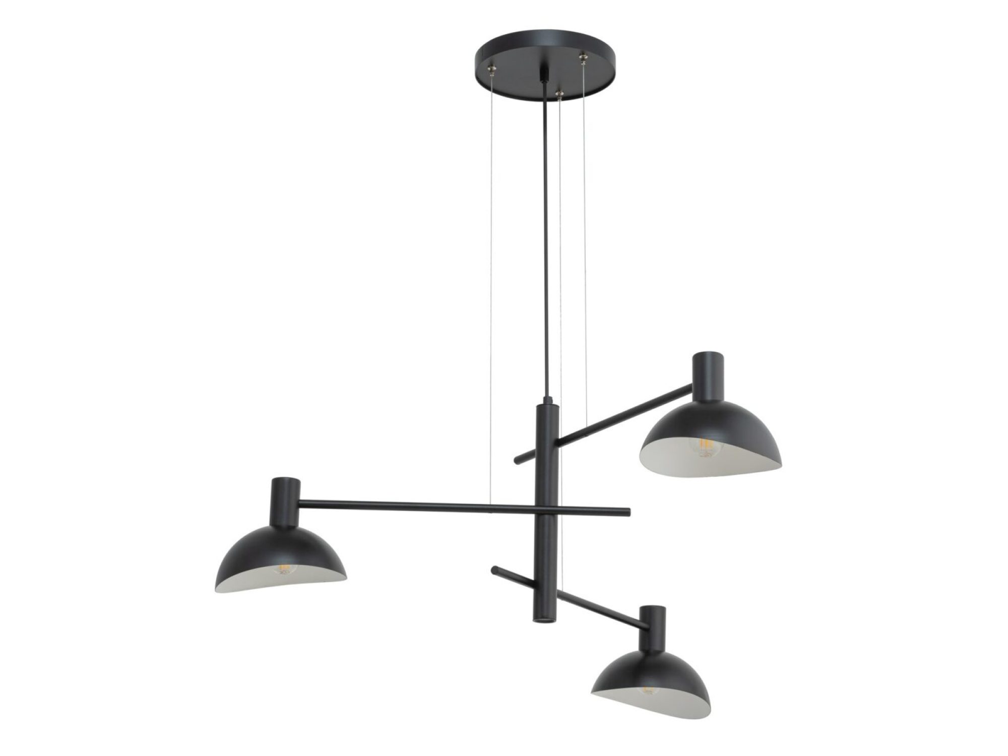 Lampa wisząca Artis 3 czarna z trzema metalowymi kloszami