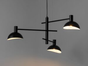 Miniaturka 4 - Lampa wisząca Artis 3 czarna ze świecącymi metalowymi kloszami