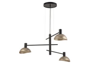 Miniaturka 6 - Lampa wisząca Artis 3 czarno-złota z metalowymi kloszami na białym tle