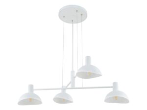 Miniaturka 5 - Lampa wisząca Artis 4 biała, cztery klosze i ramiona na białym tle
