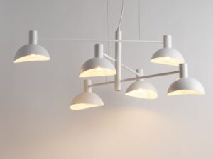 Miniaturka 3 - Lampa wisząca Artis 6 biała z sześcioma świecącymi kloszami