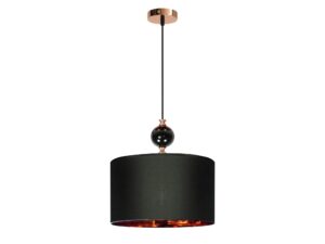 Miniaturka 3 - Lampa wisząca Astava z czarnym cylindrycznym abażurem i miedzianym wnętrzem