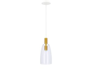 Miniaturka 2 - Lampa wisząca Astedia ze złotym elementem i obłym szklanym kloszem
