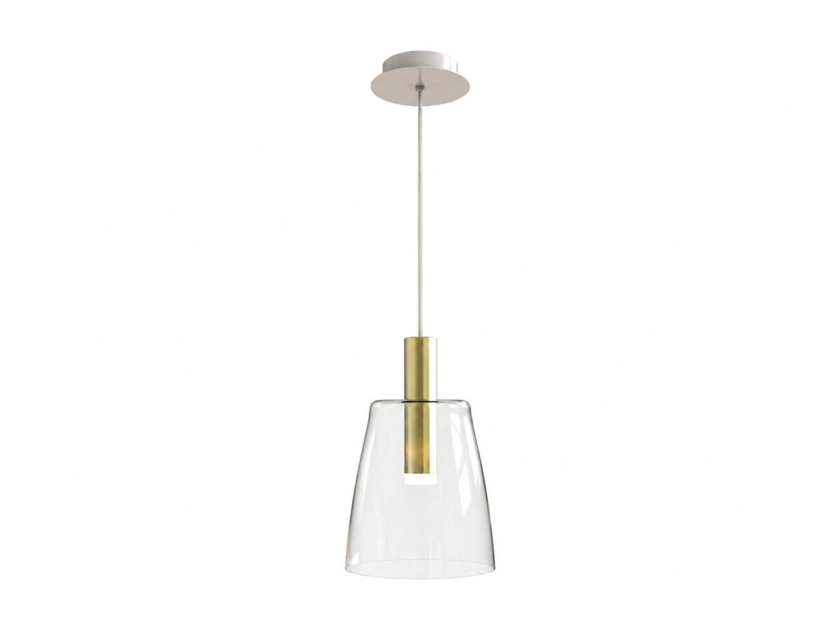 Lampa wisząca LED Astedia 5 W z kloszem stożkowym, złota