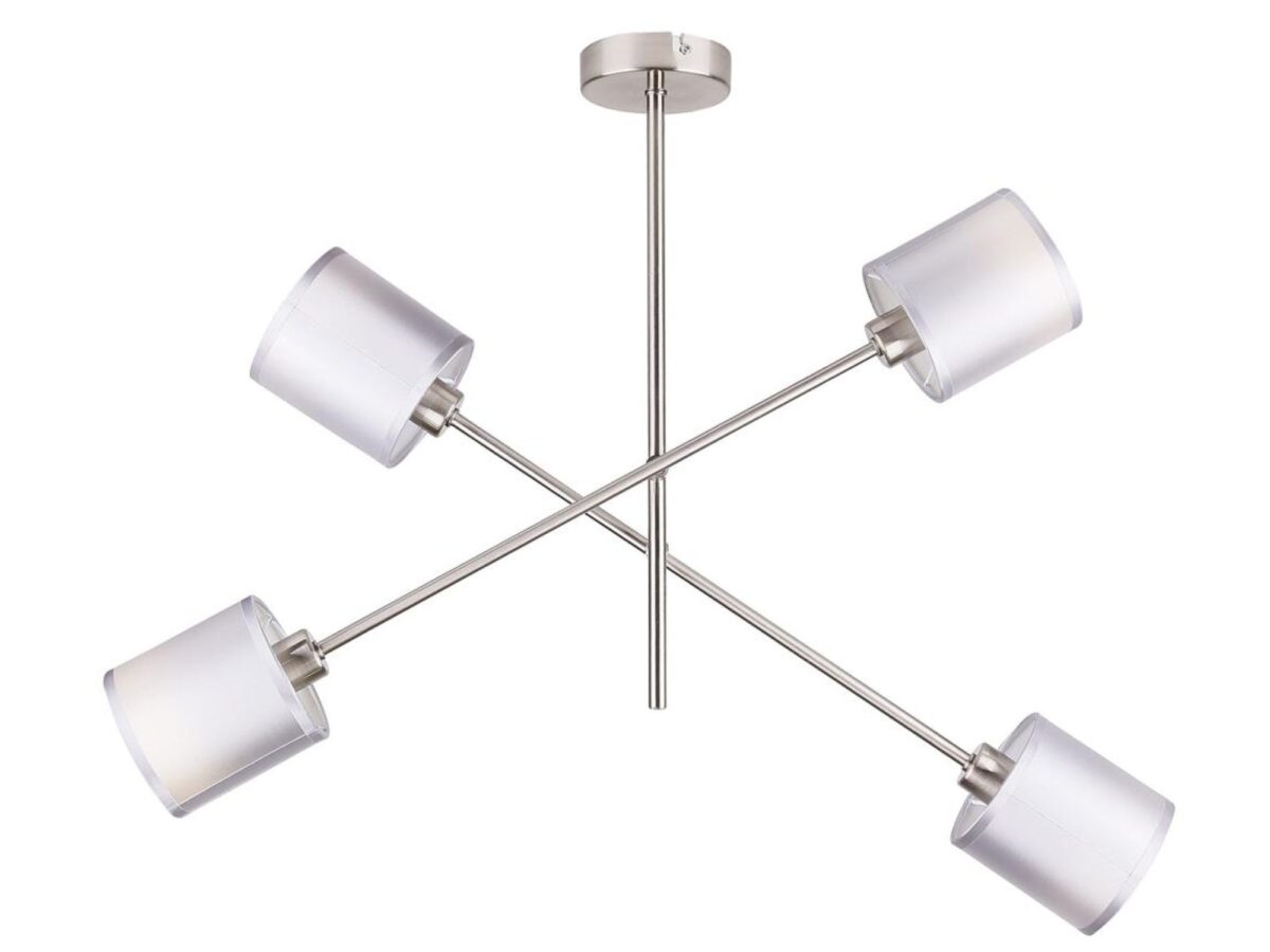 Lampa wisząca Astemona 4-punktowa z abażurami satyna 58 cm