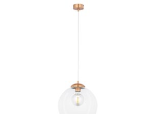 Miniaturka 2 - Lampa wisząca Asti 29 cm, przezroczysty klosz i miedziana oprawa