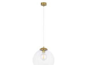 Miniaturka 1 - Lampa wisząca Asti 29 cm, przezroczysty klosz i oprawa w kolorze mosiądzu patynowanego