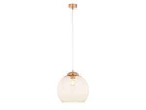 Miniaturka 2 - Lampa wisząca Asti miedziana z jasnym szklanym kloszem