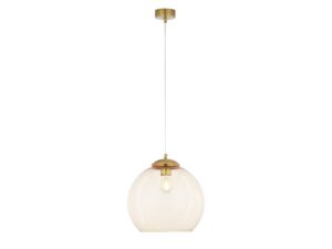 Miniaturka 1 - Lampa wisząca Asti mosiądz patynowany z jasnym szklanym kloszem