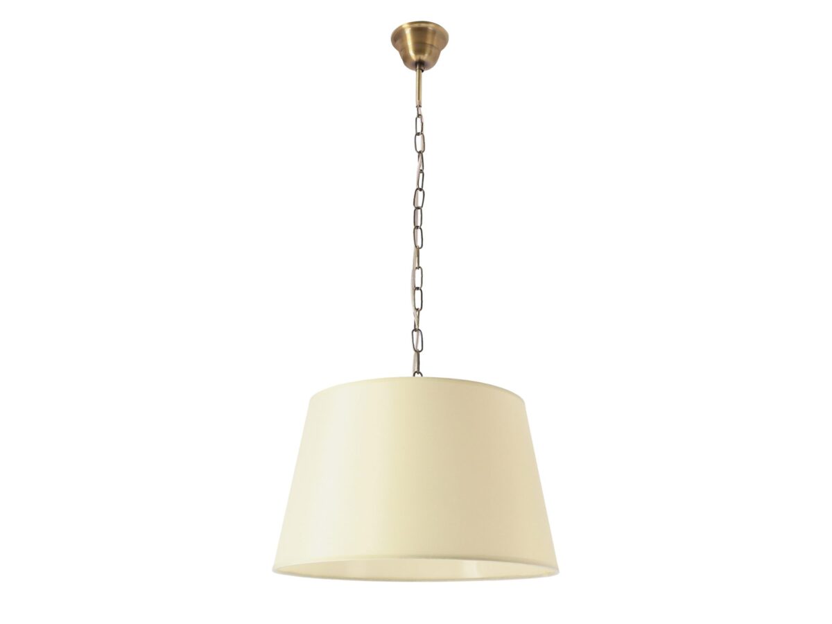 Lampa wisząca Astivora patynowana z kremowym abażurem 38 cm