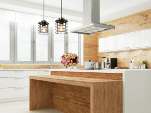 Miniaturka 2 - Dwupunktowa lampa wisząca Astosa nad kuchenną wyspą