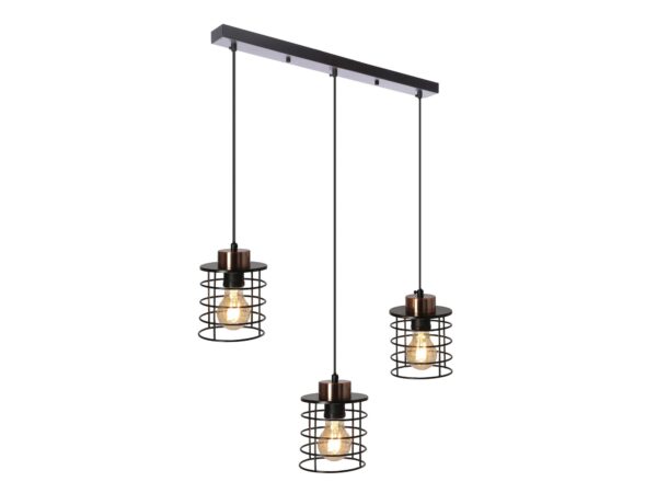 Lampa wisząca Astosa trzypunktowa z trzema ażurowymi kloszami