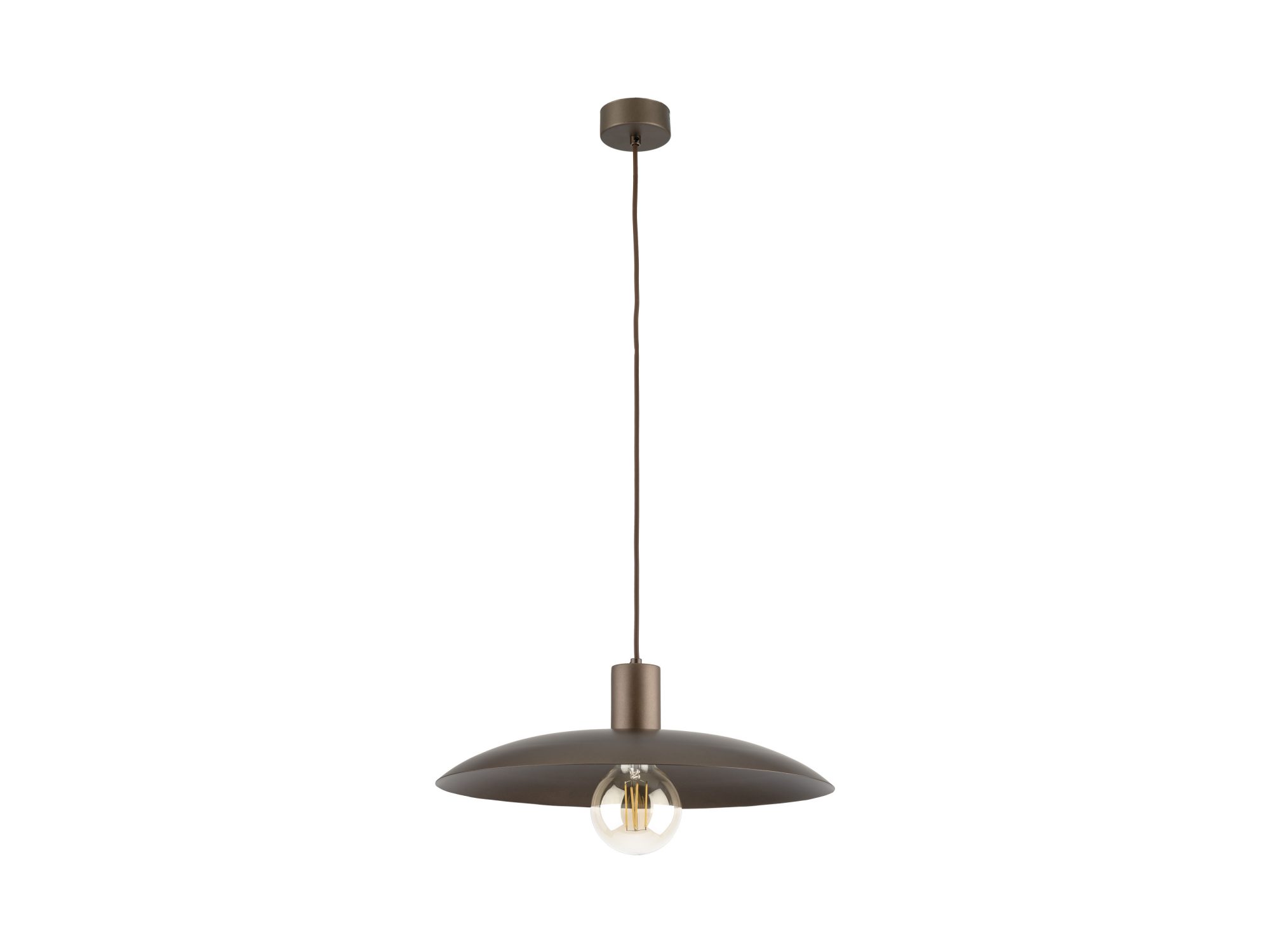 Lampa wisząca Astra w kolorze brązowym, całe ujęcie na białym tle