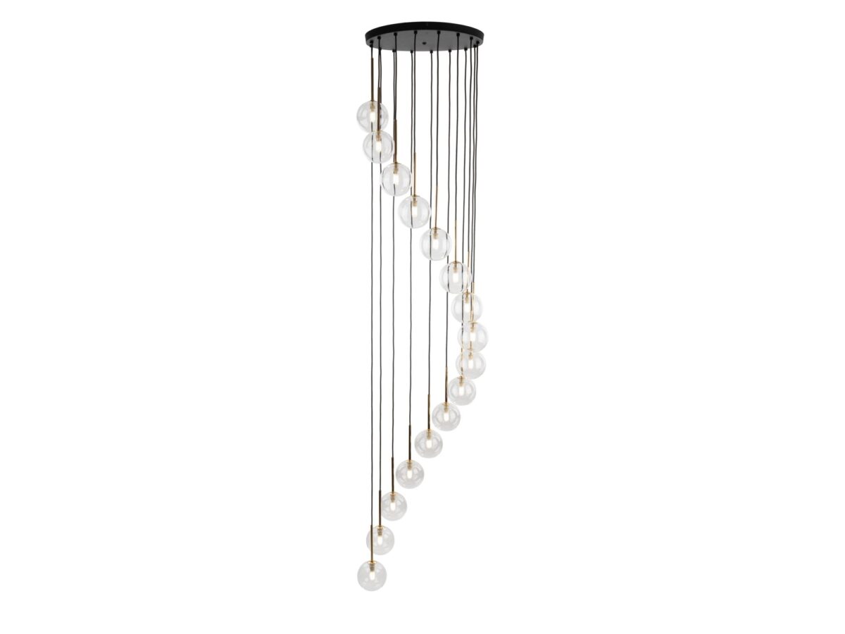 Lampa wisząca Aurora 16-punktowa z przezroczystym szkłem