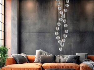 Miniaturka 1 - Lampa wisząca Aurora 26-punktowa z rozbudowanym układem kloszy w aranżacji pomieszczenia