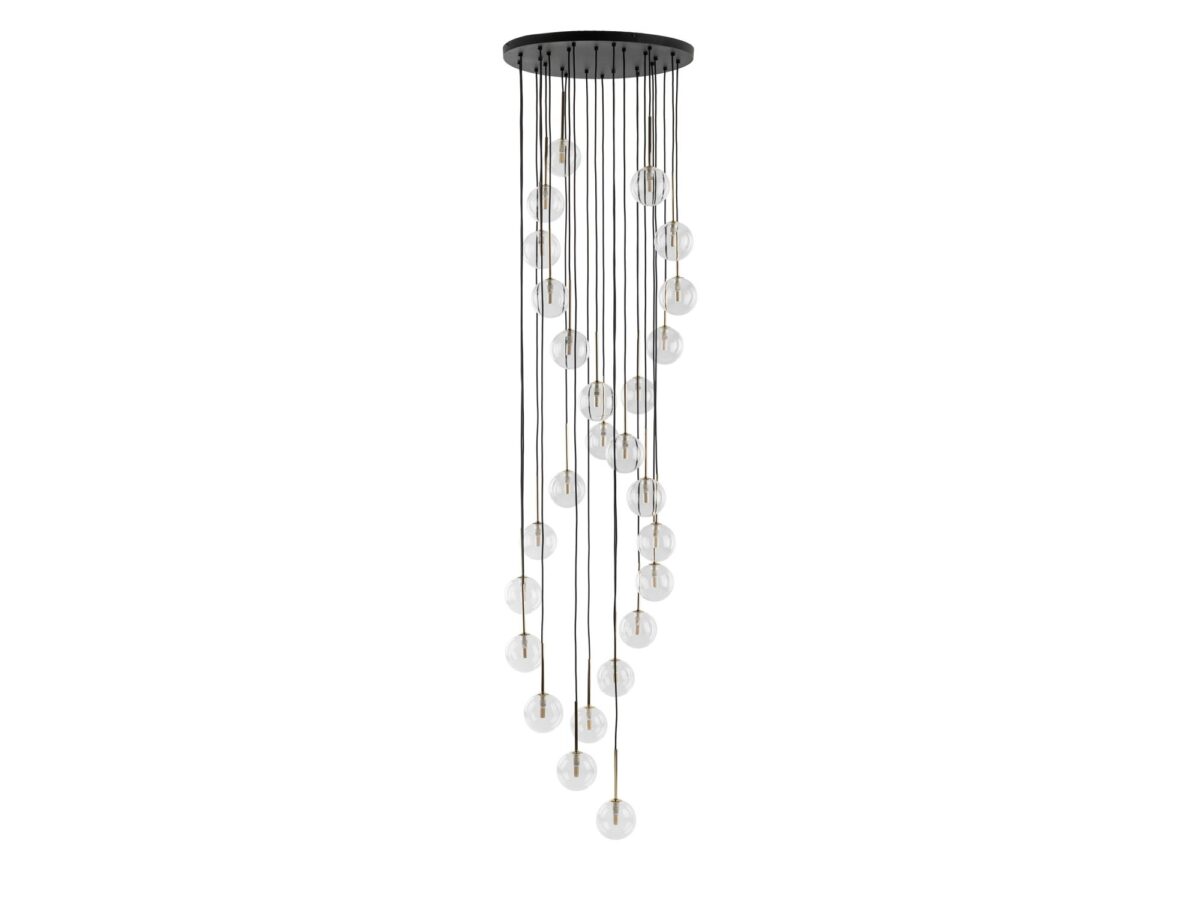 Lampa wisząca Aurora 26-punktowa z przezroczystym szkłem