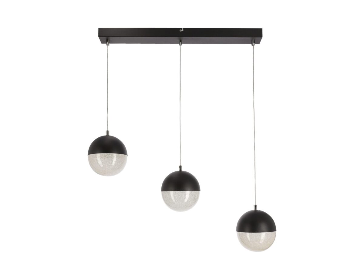 Lampa wisząca Avadino czarna 3 kule LED 15 W 4000 K