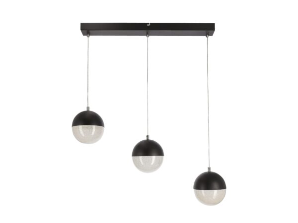 Lampa wisząca Avadino czarna trzy kuliste klosze LED
