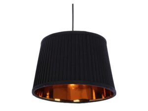 Miniaturka 1 - Czarny abażur lampy wiszącej Avasora ze złotawym wnętrzem