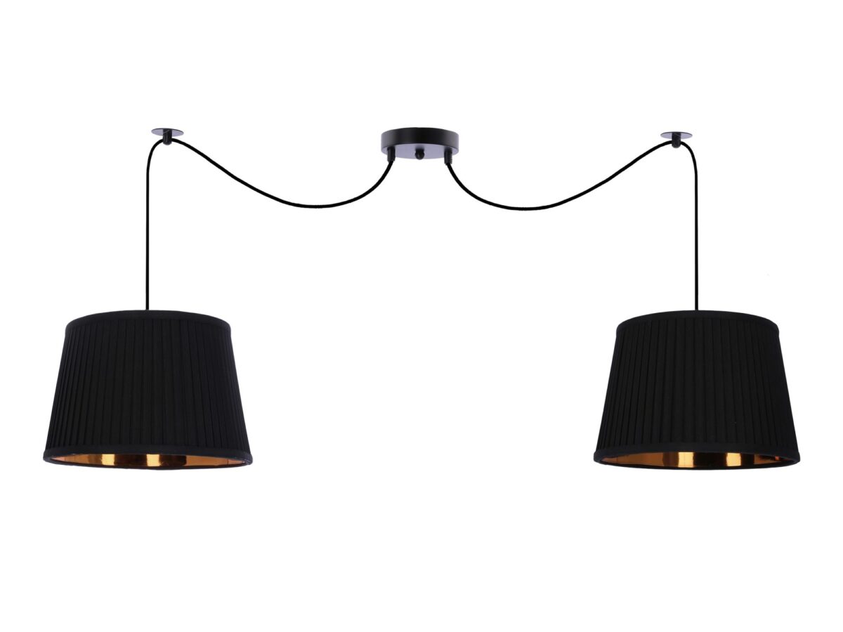 Lampa wisząca Avasora 2-punktowa czarna z abażurami 100 cm