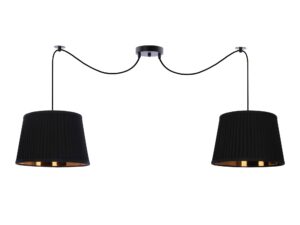 Miniaturka 3 - Lampa wisząca Avasora z dwoma czarnymi abażurami i łukami przewodów